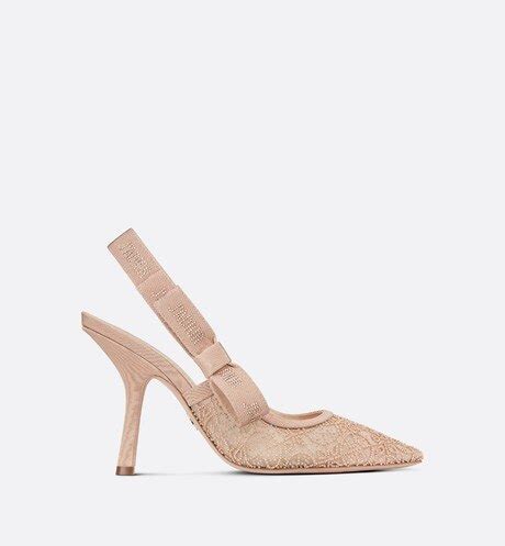 dior 894|J'Adior Slingback Pump Nude Resin Pearl Embroidered Tulle.